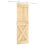 Schiebetür mit Beschlägen aus massivem Kiefernholz, 70 x 210 cm von vidaXL, Türen - Ref: Foro24-3203169, Preis: 176,16 €, Rab...