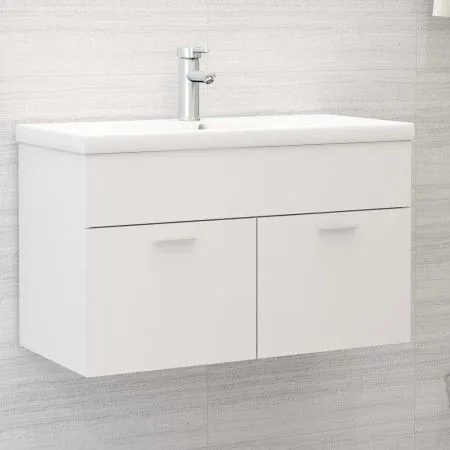 Mueble con lavabo madera de ingeniería blanco de vidaXL, Tocadores de baño - Ref: Foro24-3070829, Precio: 178,83 €, Descuento: %