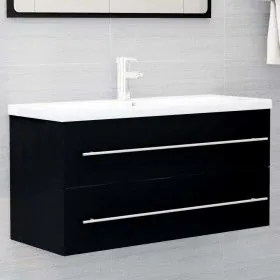 Möbelstück mit schwarzem Agglomerat-Waschbecken von vidaXL, Badezimmerwaschtische - Ref: Foro24-3099069, Preis: 316,09 €, Rab...