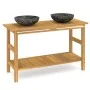 Solid teak wood bathroom vanity with black marble sinks by vidaXL, bathroom vanities - Ref: Foro24-3096579, Price: 407,20 €, ...