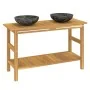 Solid teak wood bathroom vanity with black marble sinks by vidaXL, bathroom vanities - Ref: Foro24-3096579, Price: 407,20 €, ...