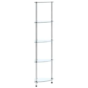 Estantería 5 niveles cristal templado transparente 30x30x130 cm de vidaXL, Librerías y estanterías - Ref: Foro24-249516, Prec...