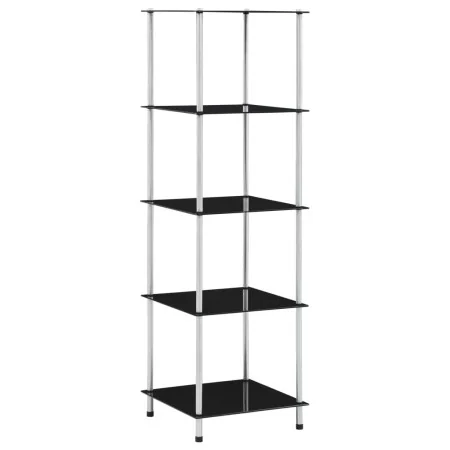 5-stufiges Regal aus schwarzem Hartglas, 40 x 40 x 130 cm von vidaXL, Bücherregale und Regale - Ref: Foro24-249511, Preis: 54...