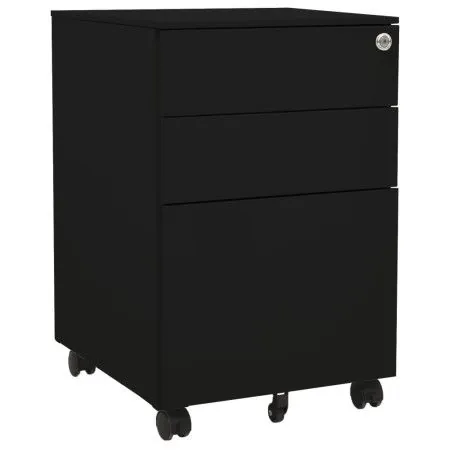 Black steel filing cabinet 39x45x60 cm by vidaXL, Filing cabinets - Ref: Foro24-335980, Price: 162,38 €, Discount: %