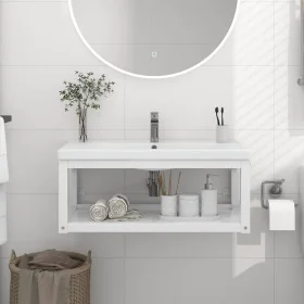 Estructura de lavabo suspendido hierro blanco 79x38x31 cm de vidaXL, Tocadores de baño - Ref: Foro24-338492, Precio: 36,38 €,...