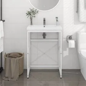 Estructura de lavabo de hierro blanco 59x38x83 cm de vidaXL, Tocadores de baño - Ref: Foro24-338497, Precio: 55,81 €, Descuen...