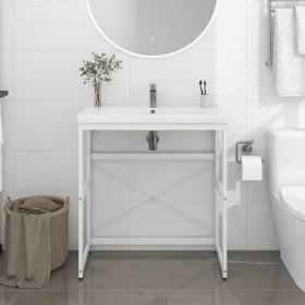White iron washbasin structure 79x38x83 cm by vidaXL, bathroom vanities - Ref: Foro24-338498, Price: 54,05 €, Discount: %