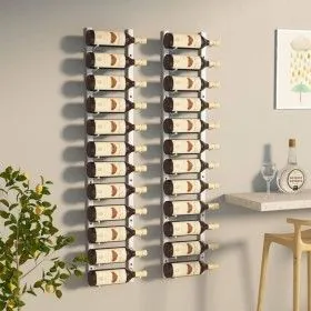 Wall wine rack for 12 bottles 2 units white iron by vidaXL, Wine racks - Ref: Foro24-340881, Price: 102,52 €, Discount: %