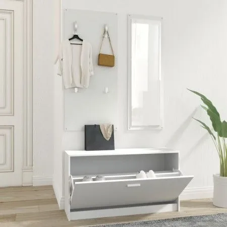 3 in 1 white plywood shoe rack furniture set by vidaXL, Shoe racks and shoe organizers - Ref: Foro24-342570, Price: 104,17 €,...