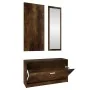 Set mueble zapatero 3 en 1 madera contrachapada roble ahumado de vidaXL, Zapateros y organizadores de calzado - Ref: Foro24-3...
