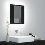 Armario espejo de baño con luz LED acrílico negro 40x12x45 cm de vidaXL, Tocadores de baño - Ref: Foro24-804949, Precio: 46,2...