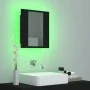 Armario espejo de baño con luz LED acrílico negro 40x12x45 cm de vidaXL, Tocadores de baño - Ref: Foro24-804949, Precio: 46,2...