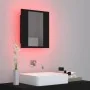 Bathroom mirror cabinet with LED light black acrylic 40x12x45 cm by vidaXL, bathroom vanities - Ref: Foro24-804949, Price: 46...