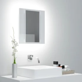 Armario espejo de baño LED acrílico blanco brillo 40x12x45 cm de vidaXL, Tocadores de baño - Ref: Foro24-804953, Precio: 47,5...