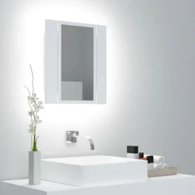 White acrylic bathroom mirror cabinet with LED light 40x12x45 cm by vidaXL, bathroom vanities - Ref: Foro24-804948, Price: 46...