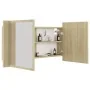 LED-Badezimmerspiegelschrank aus Sonoma-Eiche-Acryl, 90 x 12 x 45 cm von vidaXL, Badezimmerwaschtische - Ref: Foro24-804975, ...