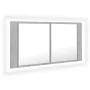 LED-Licht Badezimmerspiegelschrank aus Acryl in Betongrau 90x12x45 cm von vidaXL, Badezimmerwaschtische - Ref: Foro24-804976,...