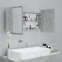 LED-Licht Badezimmerspiegelschrank aus Acryl in Betongrau 90x12x45 cm von vidaXL, Badezimmerwaschtische - Ref: Foro24-804976,...