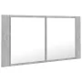 LED-Licht Badezimmerspiegelschrank aus Acryl in Betongrau 90x12x45 cm von vidaXL, Badezimmerwaschtische - Ref: Foro24-804976,...