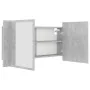 LED-Licht Badezimmerspiegelschrank aus Acryl in Betongrau 90x12x45 cm von vidaXL, Badezimmerwaschtische - Ref: Foro24-804976,...