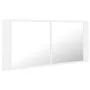 Badezimmerspiegelschrank mit LED-Licht aus weißem Acryl 100x12x45 cm von vidaXL, Badezimmerwaschtische - Ref: Foro24-804980, ...