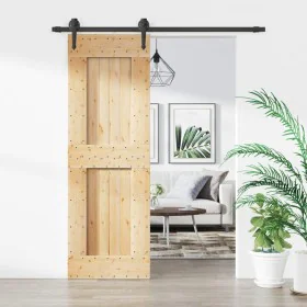 Sliding door with solid pine wood hardware 70x210 cm by vidaXL, Doors - Ref: Foro24-3203203, Price: 155,39 €, Discount: %