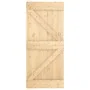Puerta corredera con herrajes madera maciza de pino 90x210 cm de vidaXL, Puertas - Ref: Foro24-3203214, Precio: 197,35 €, Des...