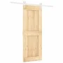 Sliding door with solid pine wood hardware 80x210 cm by vidaXL, Doors - Ref: Foro24-3203220, Price: 198,98 €, Discount: %