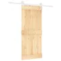 Schiebetür mit Beschlägen aus massivem Kiefernholz, 90 x 210 cm von vidaXL, Türen - Ref: Foro24-3203218, Preis: 190,68 €, Rab...