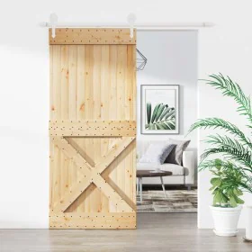 Sliding door with solid pine wood fittings 90x210 cm by vidaXL, Doors - Ref: Foro24-3203226, Price: 207,03 €, Discount: %