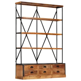 4-tier shelving unit with 6 mango wood drawers 122x36x181 cm by vidaXL, Bookcases and shelves - Ref: Foro24-284423, Price: 50...