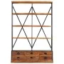 Estantería de 4 niveles 6 cajones madera de mango 122x36x181 cm de vidaXL, Librerías y estanterías - Ref: Foro24-284423, Prec...