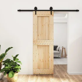 Sliding door with solid pine wood hardware 70x210 cm by vidaXL, Doors - Ref: Foro24-3203236, Price: 158,96 €, Discount: %