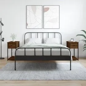 Nachttische 2 Stück Ingenieurholz braun Eiche 30x60x60 cm von vidaXL, Nachttische - Ref: Foro24-826062, Preis: 64,02 €, Rabat...