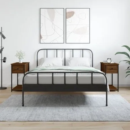 Mesitas noche 2 uds madera ingeniería marrón roble 30x60x60 cm de vidaXL, Mesitas de noche - Ref: Foro24-826062, Precio: 64,0...