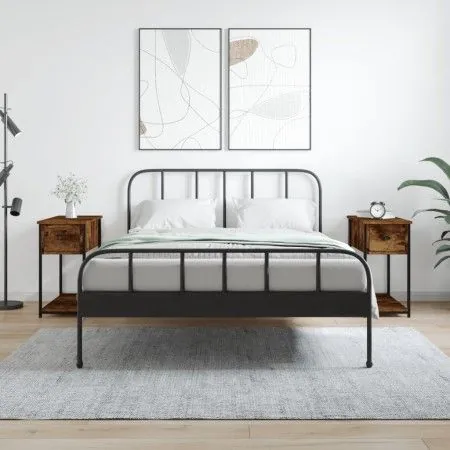 Nachttische 2 Stück, Holzwerkstoff, geräucherte Eiche, 30 x 60 x 60 cm von vidaXL, Nachttische - Ref: Foro24-826058, Preis: 4...