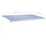 Automatic retractable awning with blue and white poles 6x3 m by vidaXL, Awnings - Ref: Foro24-3070006, Price: 651,33 €, Disco...