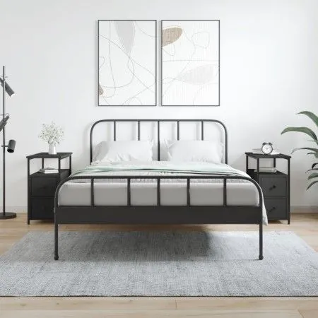 Nachttische, 2 Stück, schwarzes Holzwerkstoff, 30 x 60 x 60 cm von vidaXL, Nachttische - Ref: Foro24-826064, Preis: 102,26 €,...