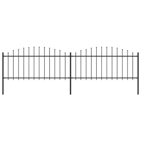 Garden fence with black steel spear tips (0.5-0.75)x3.4m by vidaXL, fence panels - Ref: Foro24-277704, Price: 96,57 €, Discou...