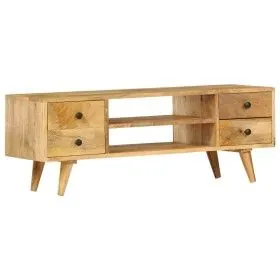 Mueble para TV de madera maciza de mango 110x35x40 cm de vidaXL, Muebles TV - Ref: Foro24-285825, Precio: 210,39 €, Descuento: %