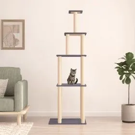Katzenkratzbaum mit dunkelgrauen Sisalstämmen, 183 cm von vidaXL, Katzenmöbel - Ref: Foro24-171746, Preis: 77,42 €, Rabatt: %