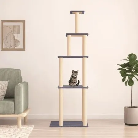 Cat scratching post with dark gray sisal posts 183 cm by vidaXL, Cat furniture - Ref: Foro24-171746, Price: 77,42 €, Discount: %