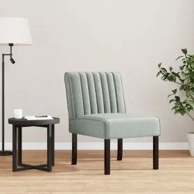 Hellgrauer, mit Samt gepolsterter Stuhl von vidaXL, Einfache Stühle - Ref: Foro24-352451, Preis: 78,53 €, Rabatt: %