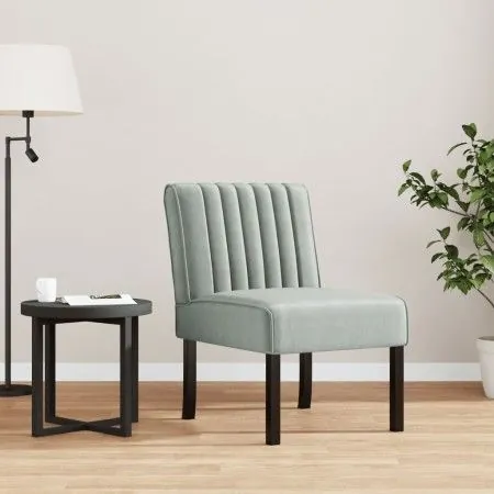 Light Gray Velvet Upholstered Chair by vidaXL, Easy chairs - Ref: Foro24-352451, Price: 80,04 €, Discount: %