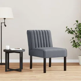 Dunkelgrauer, mit Samt gepolsterter Stuhl von vidaXL, Einfache Stühle - Ref: Foro24-352452, Preis: 77,59 €, Rabatt: %
