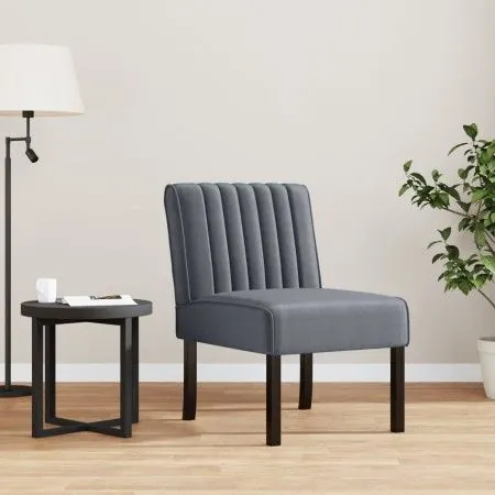 Dunkelgrauer, mit Samt gepolsterter Stuhl von vidaXL, Einfache Stühle - Ref: Foro24-352452, Preis: 77,59 €, Rabatt: %