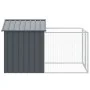 Doghouse with corral gray galvanized steel 117x201x123 cm by vidaXL, Dog kennels - Ref: Foro24-172351, Price: 224,96 €, Disco...