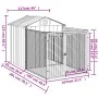 Doghouse with corral gray galvanized steel 117x201x123 cm by vidaXL, Dog kennels - Ref: Foro24-172351, Price: 224,96 €, Disco...