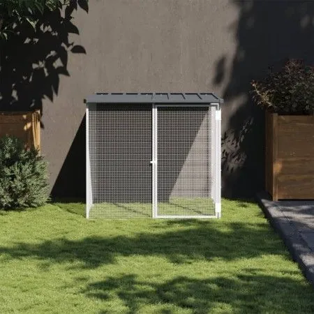 Hühnerkäfig und Markise aus verzinktem Stahl Anthrazit 103x98x90 cm von vidaXL, Käfige und Lebensräume für Kleintiere - Ref: ...