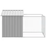 Doghouse corral light gray galvanized steel 117x201x123cm by vidaXL, Dog kennels - Ref: Foro24-172352, Price: 236,22 €, Disco...